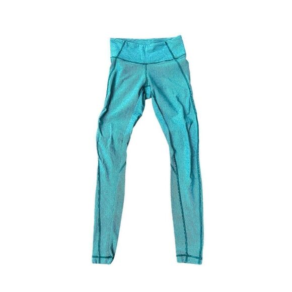Lululemon Wunder Under Green Stripe Leggings 32” Inseam 4 - Picture 1 of 5